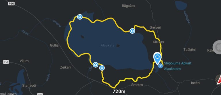 Trases distances izmaiņas